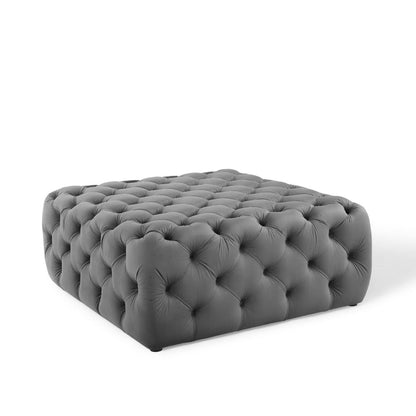 Modway Outlet Amour Tufted Button Large Square Performance Velvet Ottoman by Modway  Living Room Furniture Gray - EEI-3774-GRY