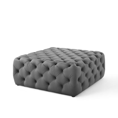 Modway Outlet Amour Tufted Button Large Square Performance Velvet Ottoman by Modway  Living Room Furniture Gray - EEI-3774-GRY