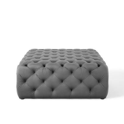 Modway Outlet Amour Tufted Button Large Square Performance Velvet Ottoman by Modway  Living Room Furniture Gray - EEI-3774-GRY