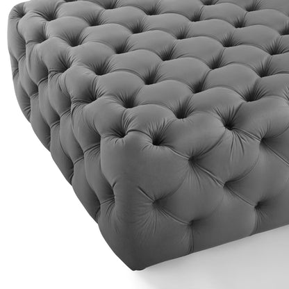 Modway Outlet Amour Tufted Button Large Square Performance Velvet Ottoman by Modway  Living Room Furniture Gray - EEI-3774-GRY