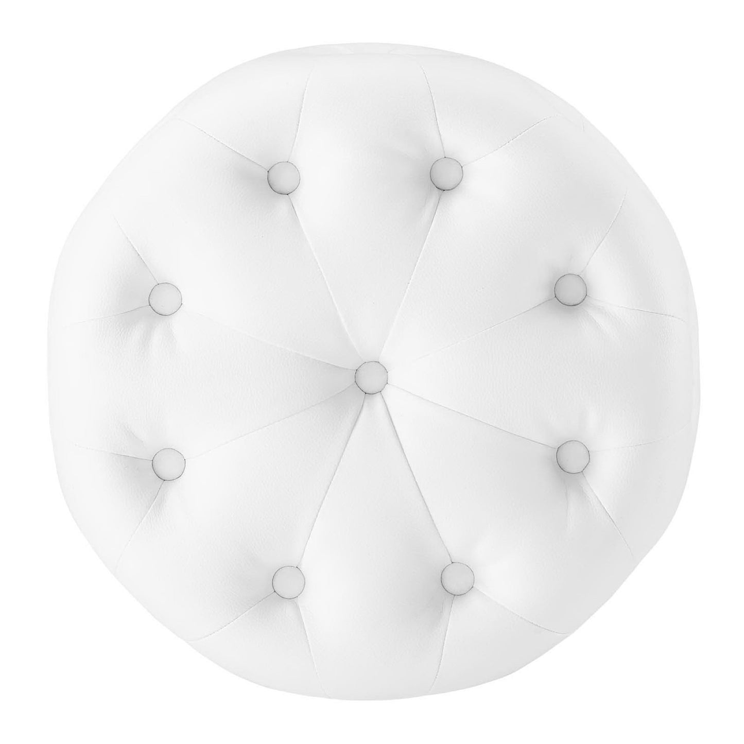 Modway - Amour Tufted Button Round Faux Leather Ottoman by Modway  Living Room Sofas and Armchairs White - EEI-3777-WHI