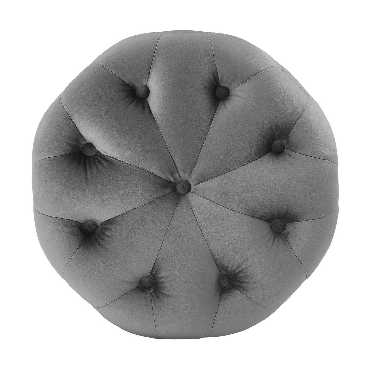Modway - Amour Tufted Button Round Performance Velvet Ottoman by Modway  Living Room Sofas and Armchairs Gray - EEI-3778-GRY