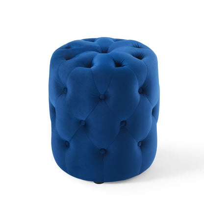 Modway - Amour Tufted Button Round Performance Velvet Ottoman by Modway  Living Room Sofas and Armchairs Blue - EEI-3778-NAV