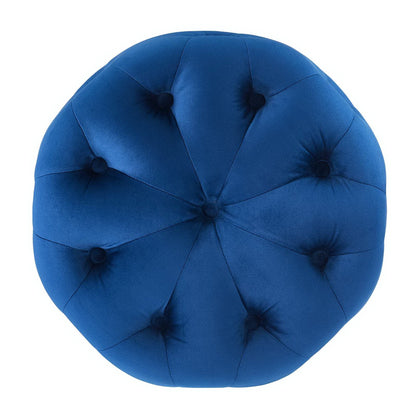 Modway - Amour Tufted Button Round Performance Velvet Ottoman by Modway  Living Room Sofas and Armchairs Blue - EEI-3778-NAV