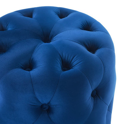 Modway - Amour Tufted Button Round Performance Velvet Ottoman by Modway  Living Room Sofas and Armchairs Blue - EEI-3778-NAV