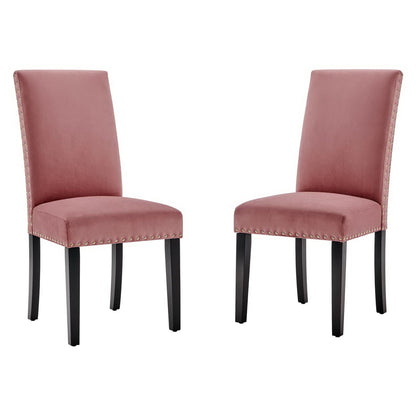 Modway - Parcel Performance Velvet Dining Side Chairs Set of 2 by Modway  Bar and Dining Dining Chairs Red - EEI-3779-DUS