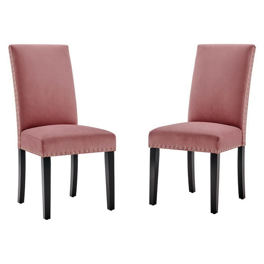 Modway - Parcel Performance Velvet Dining Side Chairs Set of 2 by Modway  Bar and Dining Dining Chairs Red - EEI-3779-DUS