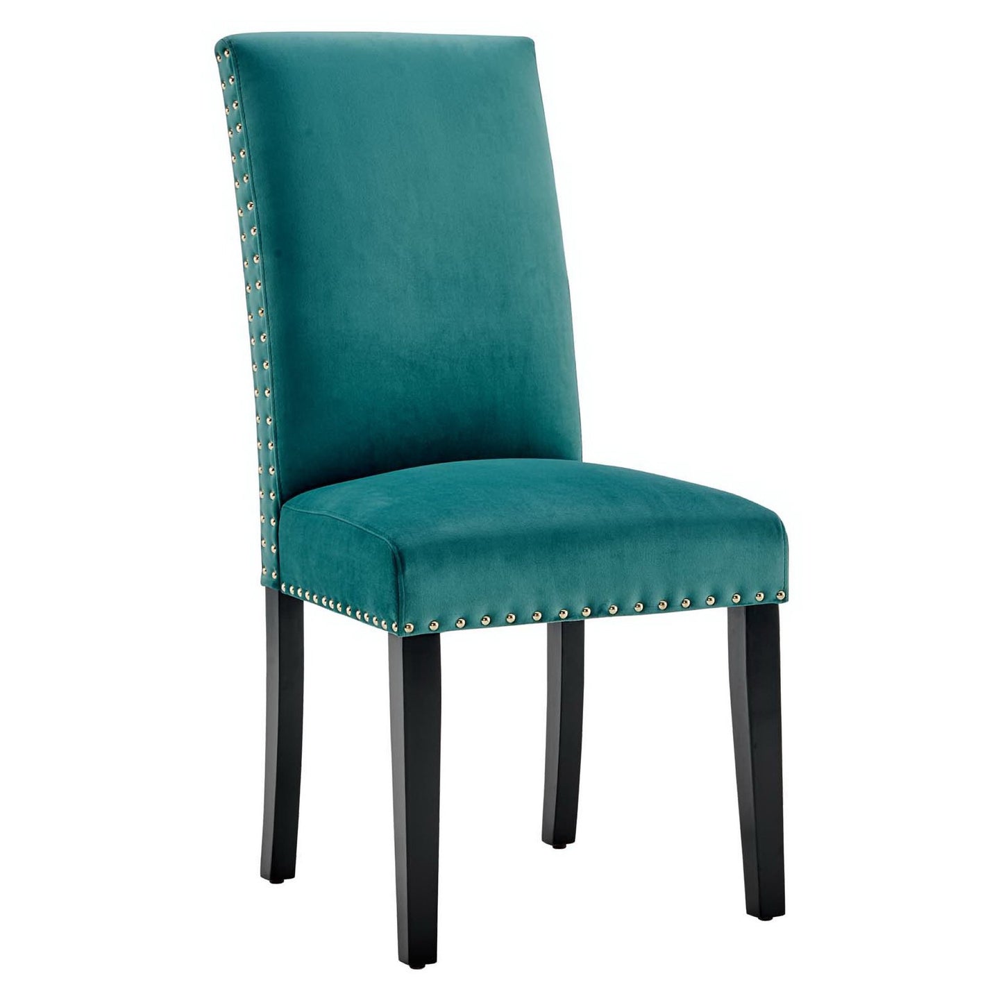 Modway - Parcel Performance Velvet Dining Side Chairs Set of 2 by Modway  Bar and Dining Dining Chairs Blue - EEI-3779-TEA