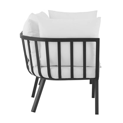 Modway Outlet Riverside 2 Piece Outdoor Patio Aluminum Sectional Sofa Set by Modway  Outdoor Furniture Furniture Gray White - EEI-3781-SLA-WHI