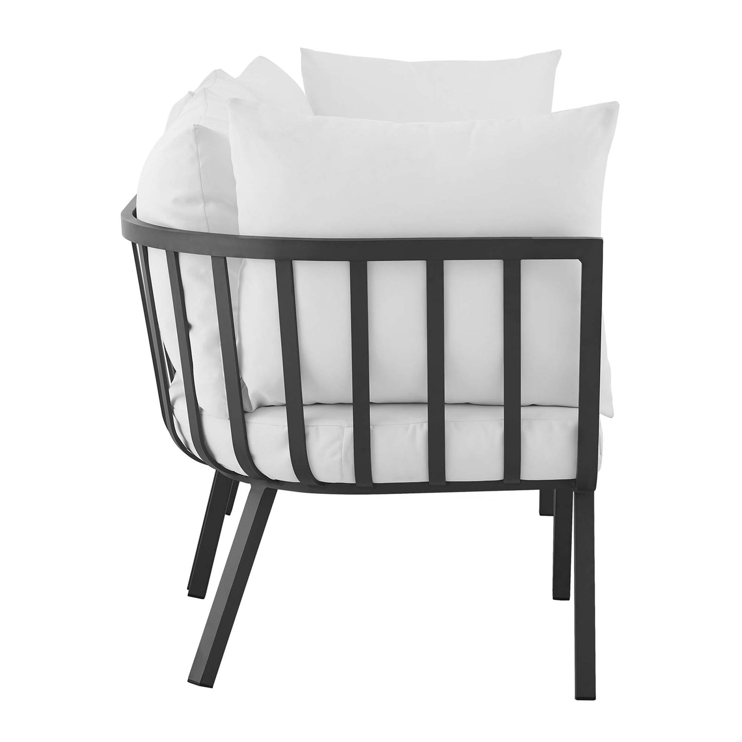 Modway Outlet Riverside 3 Piece Outdoor Patio Aluminum Sectional Sofa Set by Modway  Outdoor Furniture Furniture Gray White - EEI-3782-SLA-WHI