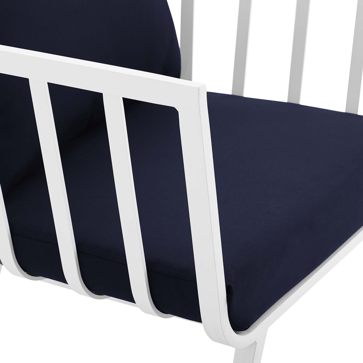 Modway Outlet Riverside 5 Piece Outdoor Patio Aluminum Set by Modway  Outdoor Furniture Furniture White Navy - EEI-3786-WHI-NAV