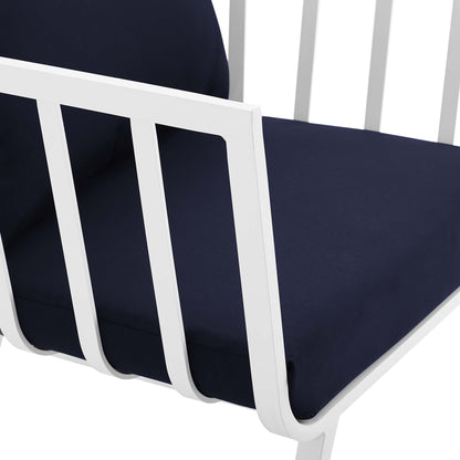 Modway Outlet Riverside 5 Piece Outdoor Patio Aluminum Set by Modway  Outdoor Furniture Furniture White Navy - EEI-3786-WHI-NAV