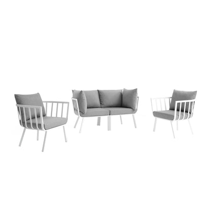 Modway Outlet Riverside 4 Piece Outdoor Patio Aluminum Set by Modway  Outdoor Furniture Furniture White Gray - EEI-3787-WHI-GRY