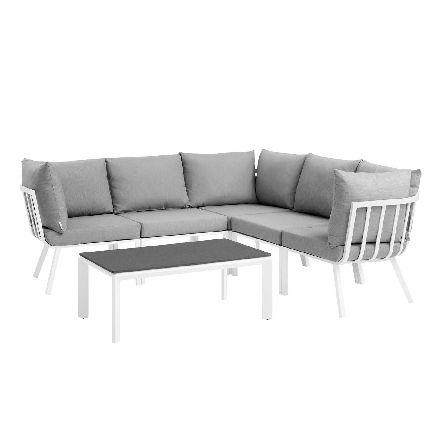 Modway Outlet Riverside 6 Piece Outdoor Patio Aluminum Set by Modway  Outdoor Furniture Furniture White Gray - EEI-3788-WHI-GRY