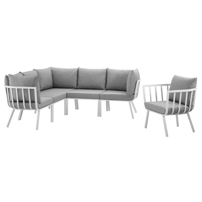 Modway Outlet Riverside 6 Piece Outdoor Patio Aluminum Set by Modway  Outdoor Furniture Furniture White Gray - EEI-3791-WHI-GRY