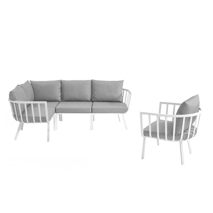 Modway Outlet Riverside 5 Piece Outdoor Patio Aluminum Set by Modway  Outdoor Furniture Furniture White Gray - EEI-3792-WHI-GRY