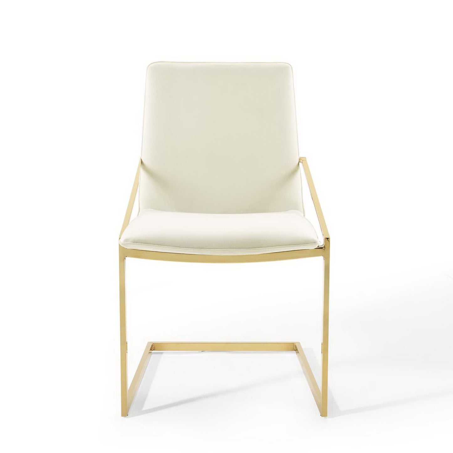 Modway Outlet Pitch Performance Velvet Dining Armchair by Modway  Bar and Dining Furniture Gold Ivory - EEI-3799-GLD-IVO