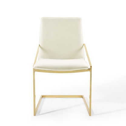 Modway Outlet Pitch Performance Velvet Dining Armchair by Modway  Bar and Dining Furniture Gold Ivory - EEI-3799-GLD-IVO