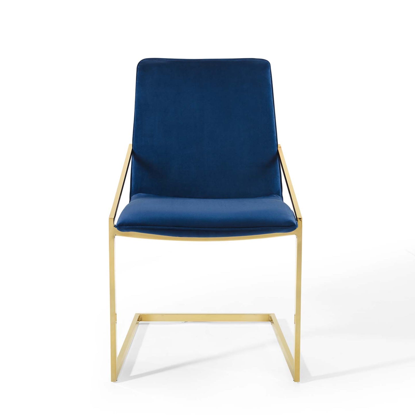 Modway Outlet Pitch Performance Velvet Dining Armchair by Modway  Bar and Dining Furniture Gold Navy - EEI-3799-GLD-NAV