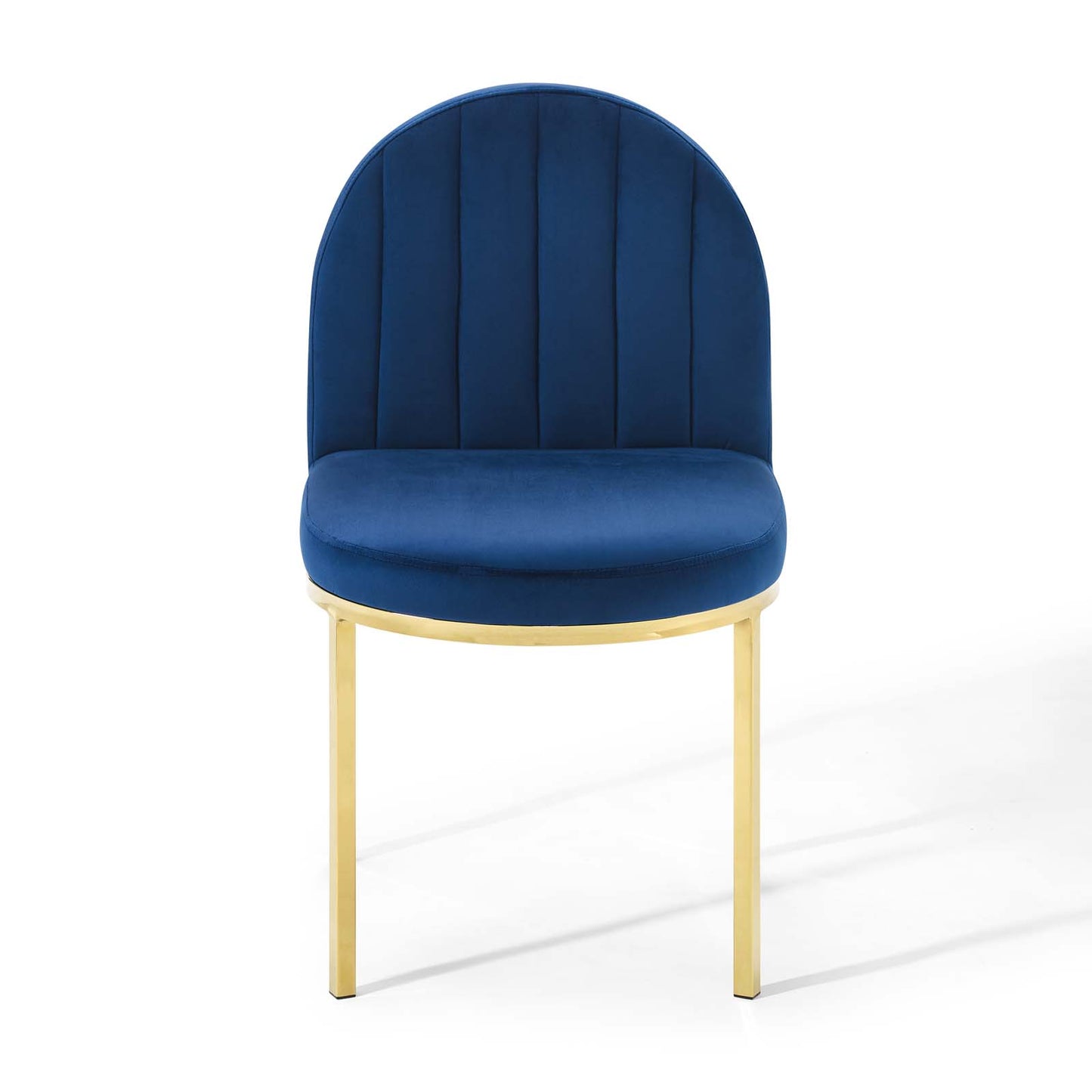 Modway Outlet Isla Channel Tufted Performance Velvet Dining Side Chair by Modway  Bar and Dining Furniture Gold Navy - EEI-3802-GLD-NAV