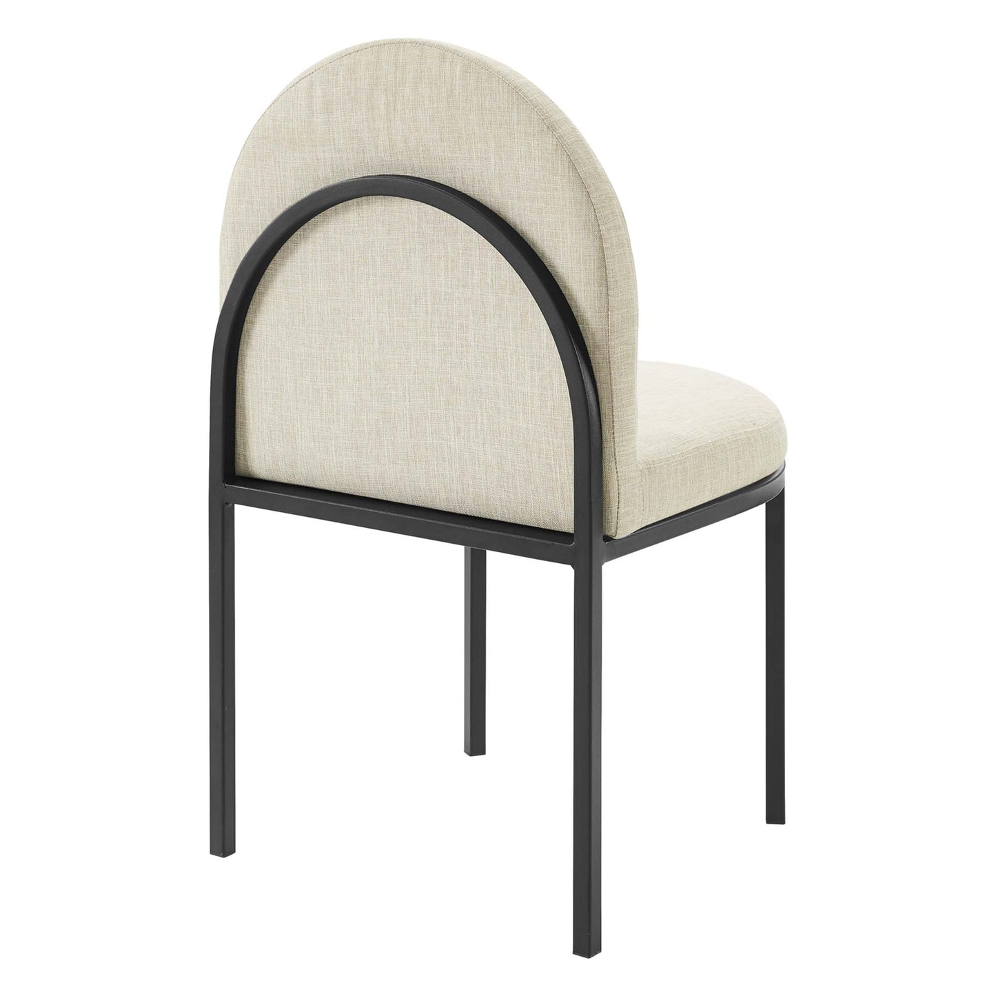 Modway Outlet Isla Channel Tufted Upholstered Fabric Dining Side Chair by Modway  Bar and Dining Furniture Black Beige - EEI-3803-BLK-BEI