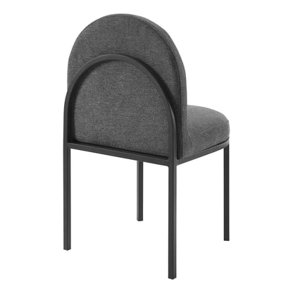 Modway Outlet Isla Channel Tufted Upholstered Fabric Dining Side Chair by Modway  Bar and Dining Furniture Black Charcoal - EEI-3803-BLK-CHA