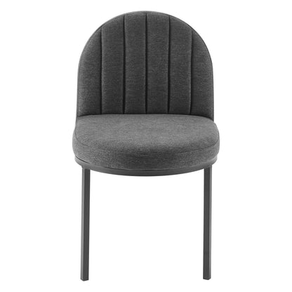 Modway Outlet Isla Channel Tufted Upholstered Fabric Dining Side Chair by Modway  Bar and Dining Furniture Black Charcoal - EEI-3803-BLK-CHA