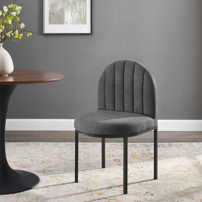 Modway Outlet Isla Channel Tufted Upholstered Fabric Dining Side Chair by Modway  Bar and Dining Furniture Black Charcoal - EEI-3803-BLK-CHA