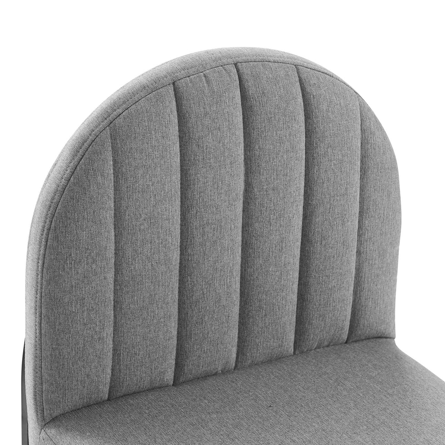 Modway Outlet Isla Channel Tufted Upholstered Fabric Dining Side Chair by Modway  Bar and Dining Furniture Black Light Gray - EEI-3803-BLK-LGR