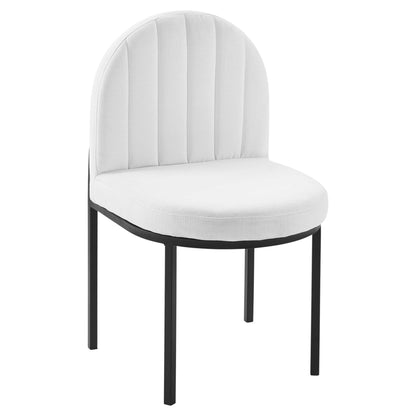 Modway Outlet Isla Channel Tufted Upholstered Fabric Dining Side Chair by Modway  Bar and Dining Furniture Black White - EEI-3803-BLK-WHI