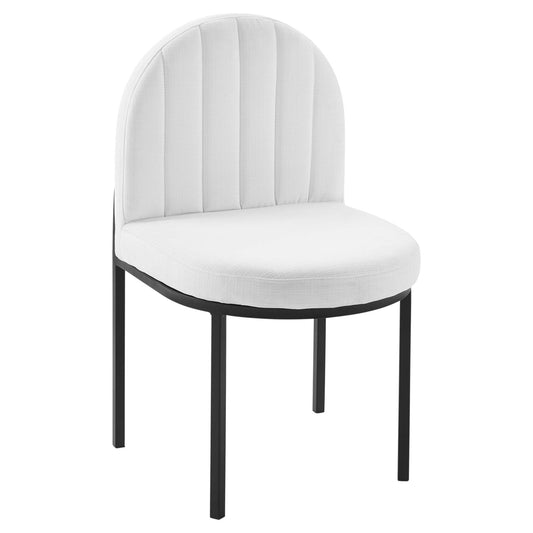 Modway Outlet Isla Channel Tufted Upholstered Fabric Dining Side Chair by Modway  Bar and Dining Furniture Black White - EEI-3803-BLK-WHI