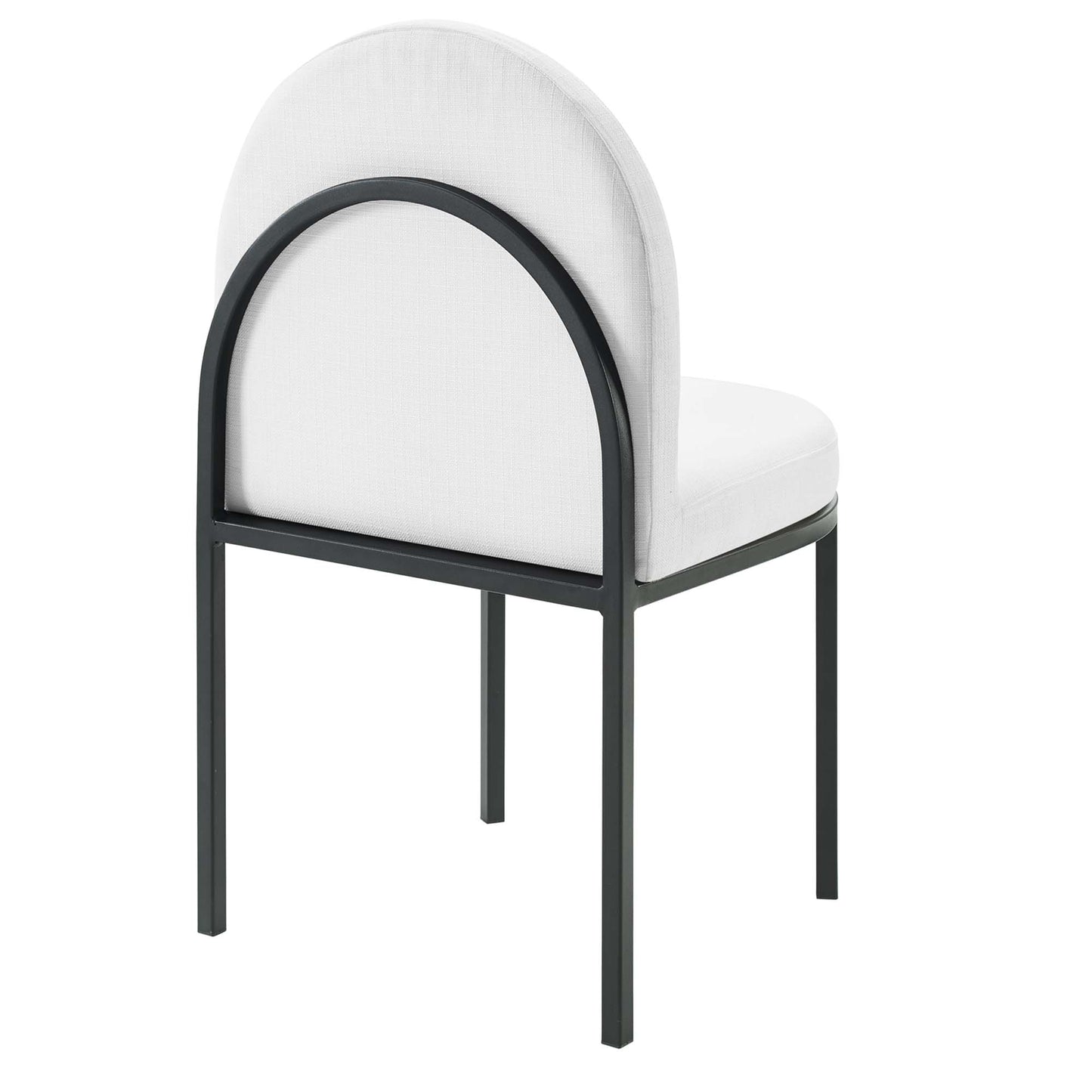 Modway Outlet Isla Channel Tufted Upholstered Fabric Dining Side Chair by Modway  Bar and Dining Furniture Black White - EEI-3803-BLK-WHI