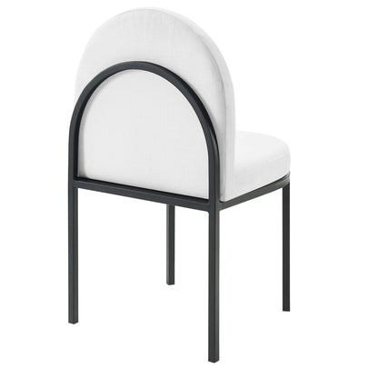 Modway Outlet Isla Channel Tufted Upholstered Fabric Dining Side Chair by Modway  Bar and Dining Furniture Black White - EEI-3803-BLK-WHI