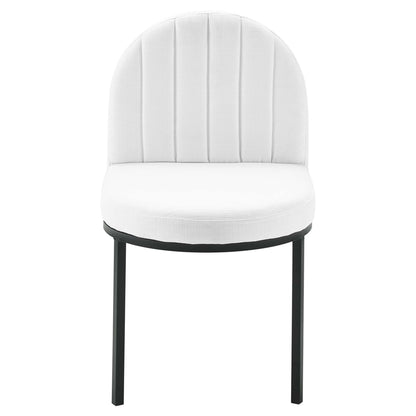 Modway Outlet Isla Channel Tufted Upholstered Fabric Dining Side Chair by Modway  Bar and Dining Furniture Black White - EEI-3803-BLK-WHI