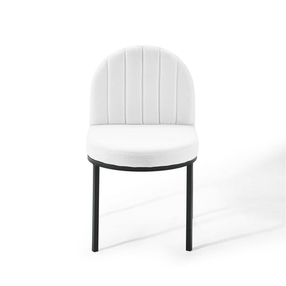 Modway Outlet Isla Channel Tufted Upholstered Fabric Dining Side Chair by Modway  Bar and Dining Furniture Black White - EEI-3803-BLK-WHI