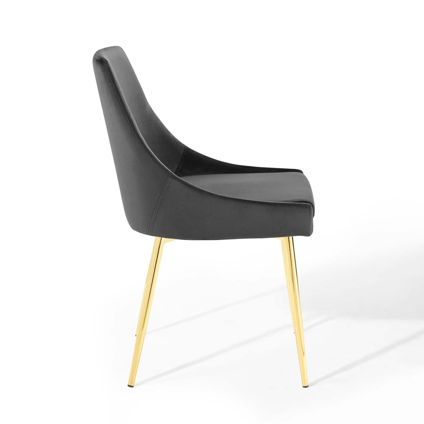 Modway Outlet Viscount Performance Velvet Dining Chairs Set of 2 by Modway  Bar and Dining Furniture Gold Charcoal - EEI-3808-GLD-CHA