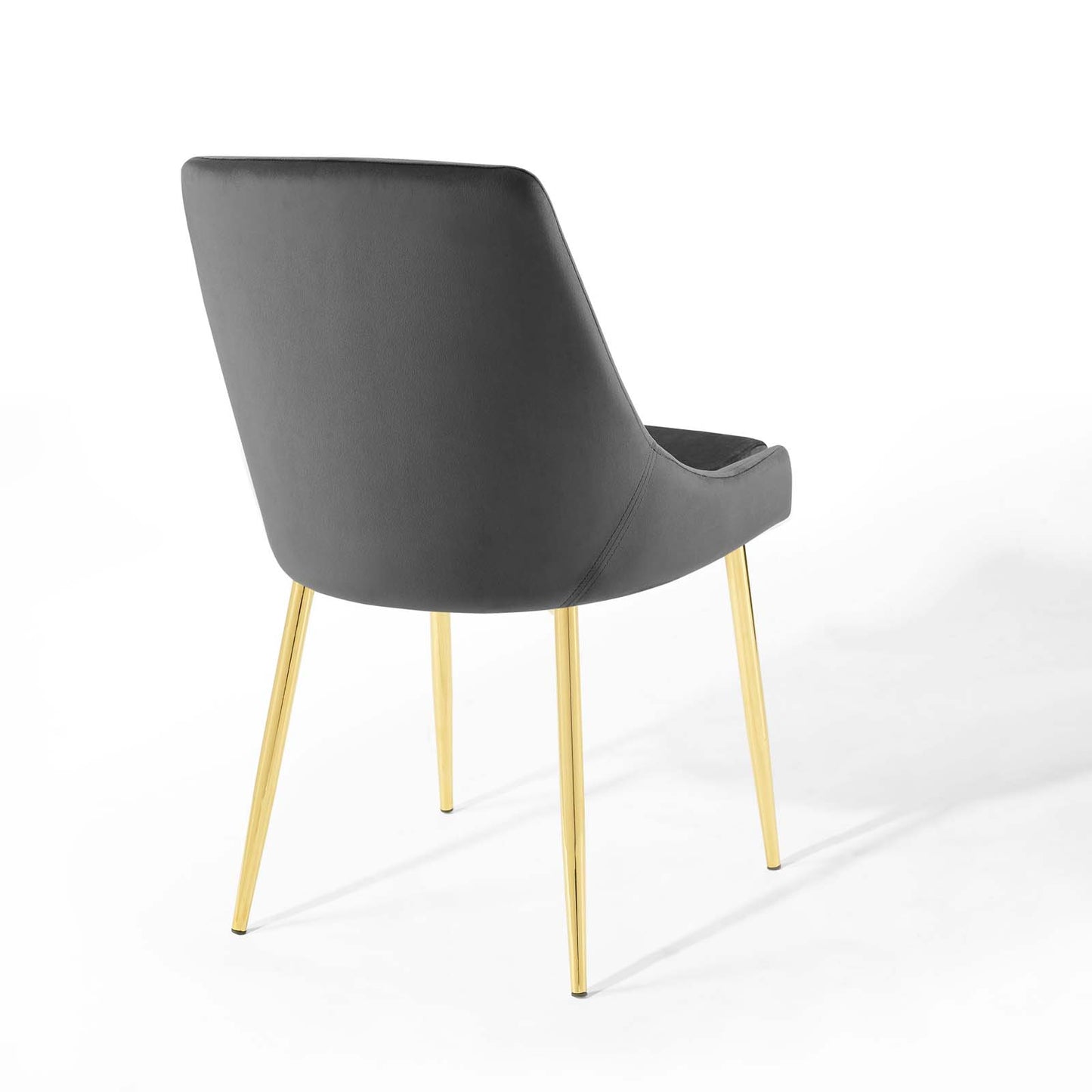 Modway Outlet Viscount Performance Velvet Dining Chairs Set of 2 by Modway  Bar and Dining Furniture Gold Charcoal - EEI-3808-GLD-CHA