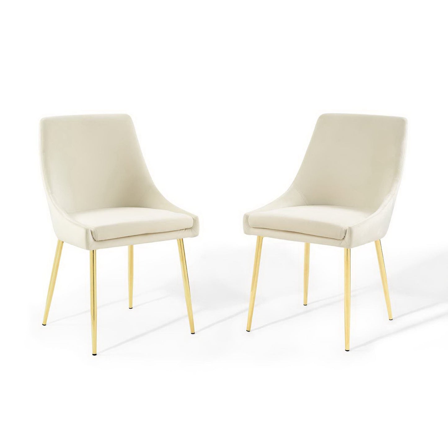 Modway Outlet Viscount Performance Velvet Dining Chairs Set of 2 by Modway  Bar and Dining Furniture Gold Ivory - EEI-3808-GLD-IVO
