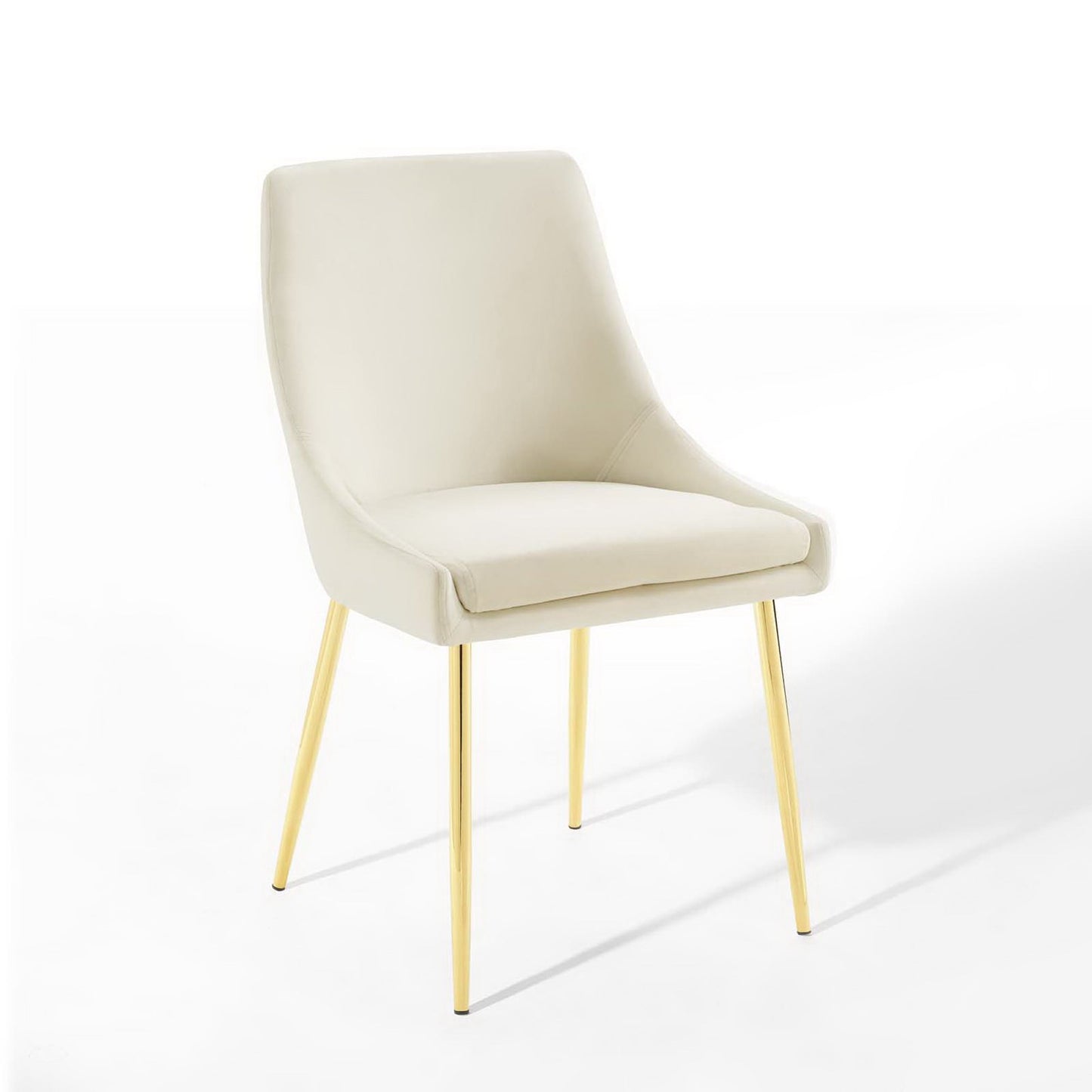 Modway Outlet Viscount Performance Velvet Dining Chairs Set of 2 by Modway  Bar and Dining Furniture Gold Ivory - EEI-3808-GLD-IVO
