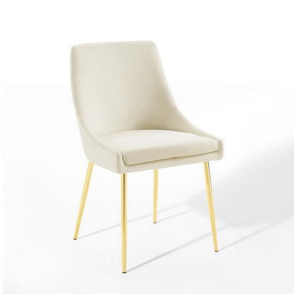 Modway Outlet Viscount Performance Velvet Dining Chairs Set of 2 by Modway  Bar and Dining Furniture Gold Ivory - EEI-3808-GLD-IVO