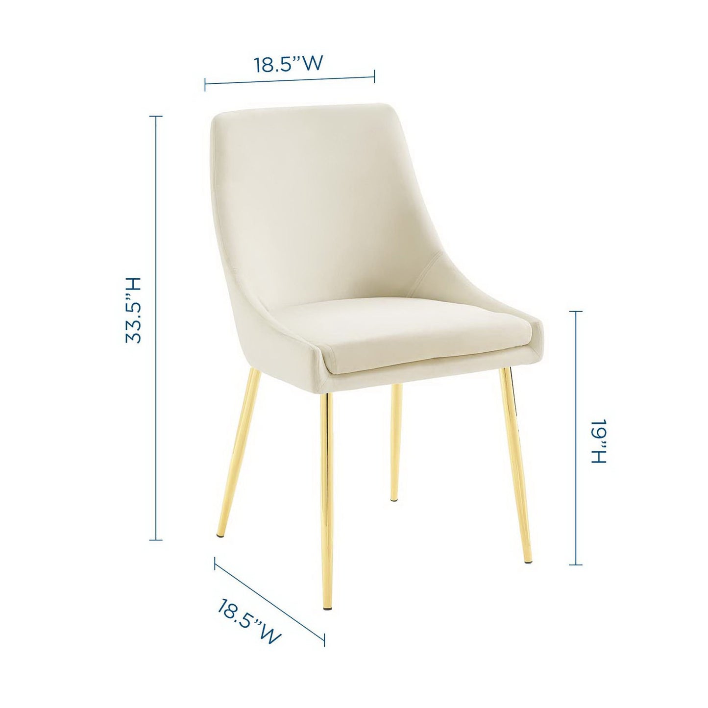 Modway Outlet Viscount Performance Velvet Dining Chairs Set of 2 by Modway  Bar and Dining Furniture Gold Ivory - EEI-3808-GLD-IVO