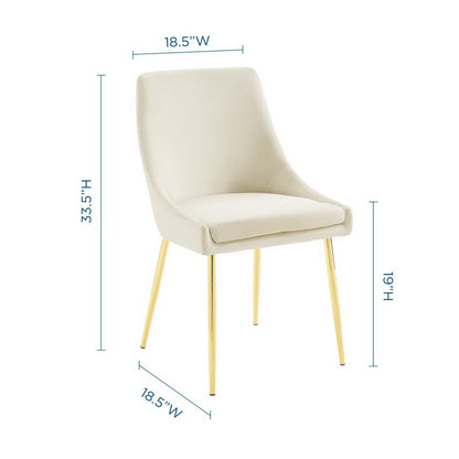Modway Outlet Viscount Performance Velvet Dining Chairs Set of 2 by Modway  Bar and Dining Furniture Gold Ivory - EEI-3808-GLD-IVO