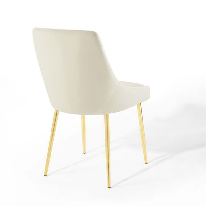 Modway Outlet Viscount Performance Velvet Dining Chairs Set of 2 by Modway  Bar and Dining Furniture Gold Ivory - EEI-3808-GLD-IVO