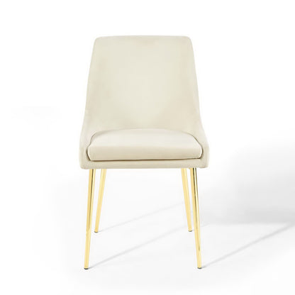 Modway Outlet Viscount Performance Velvet Dining Chairs Set of 2 by Modway  Bar and Dining Furniture Gold Ivory - EEI-3808-GLD-IVO