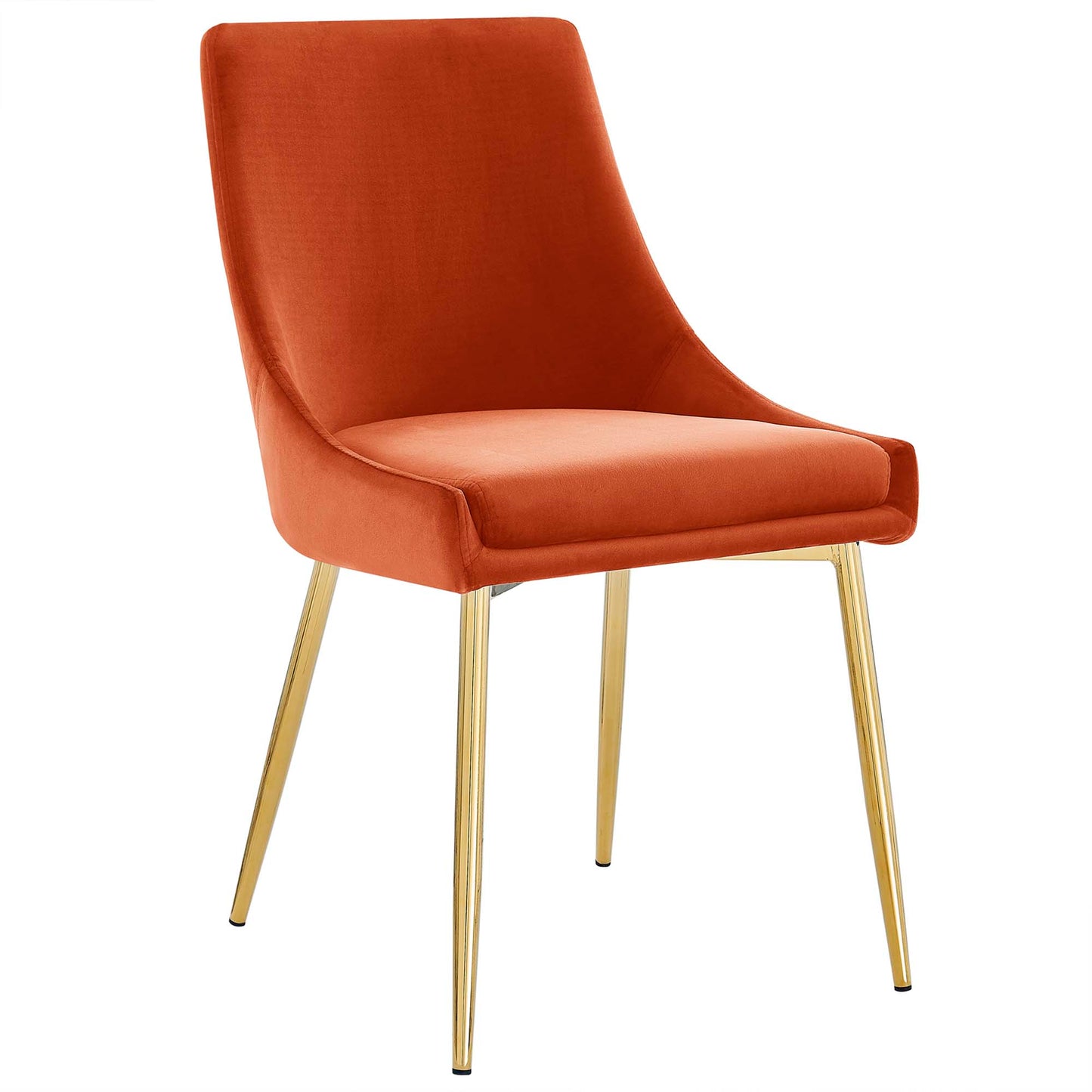Modway Outlet Viscount Performance Velvet Dining Chairs Set of 2 by Modway  Bar and Dining Furniture Gold Orange - EEI-3808-GLD-ORA
