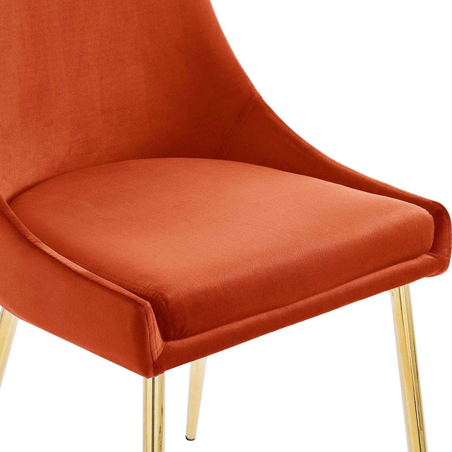 Modway Outlet Viscount Performance Velvet Dining Chairs Set of 2 by Modway  Bar and Dining Furniture Gold Orange - EEI-3808-GLD-ORA