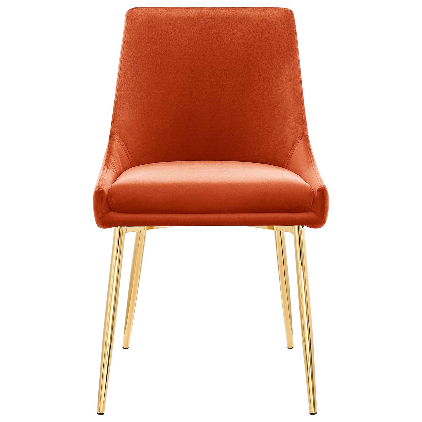 Modway Outlet Viscount Performance Velvet Dining Chairs Set of 2 by Modway  Bar and Dining Furniture Gold Orange - EEI-3808-GLD-ORA