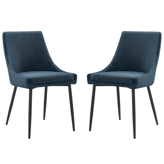 Modway - Viscount Upholstered Fabric Dining Chairs Set of 2 by Modway  Bar and Dining Dining Chairs Blue - EEI-3809-BLK-AZU