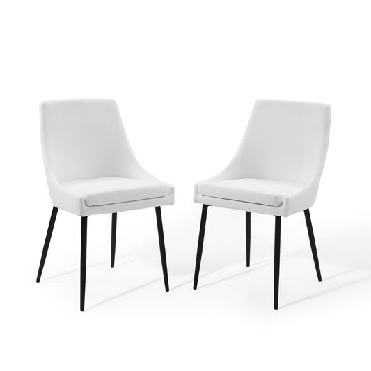 Modway Outlet Viscount Upholstered Fabric Dining Chairs Set of 2 by Modway  Bar and Dining Furniture Black White - EEI-3809-BLK-WHI