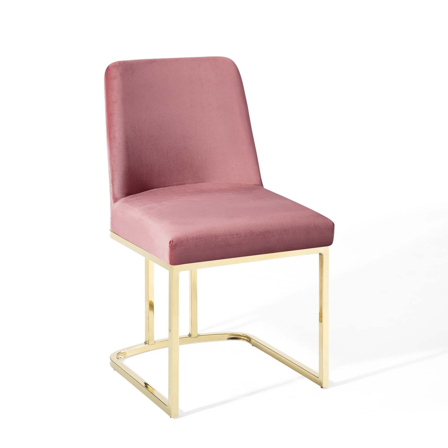 Modway Outlet Amplify Sled Base Performance Velvet Dining Side Chair by Modway  Bar and Dining Furniture Gold Dusty Rose - EEI-3810-GLD-DUS